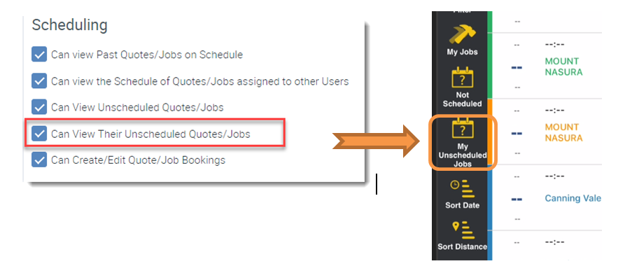 Quickly view only your unscheduled jobs