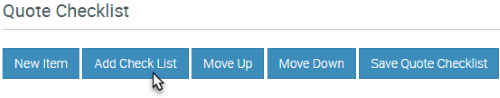Click to add a Checklist to the Quote