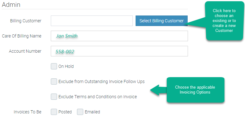 Assign a Billing Customer