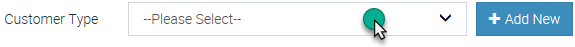 Customer Type dropdown menu