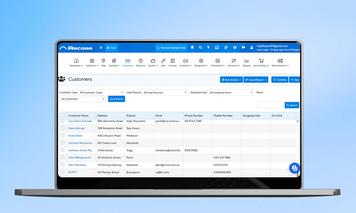 Trade-specific CRM for customer management