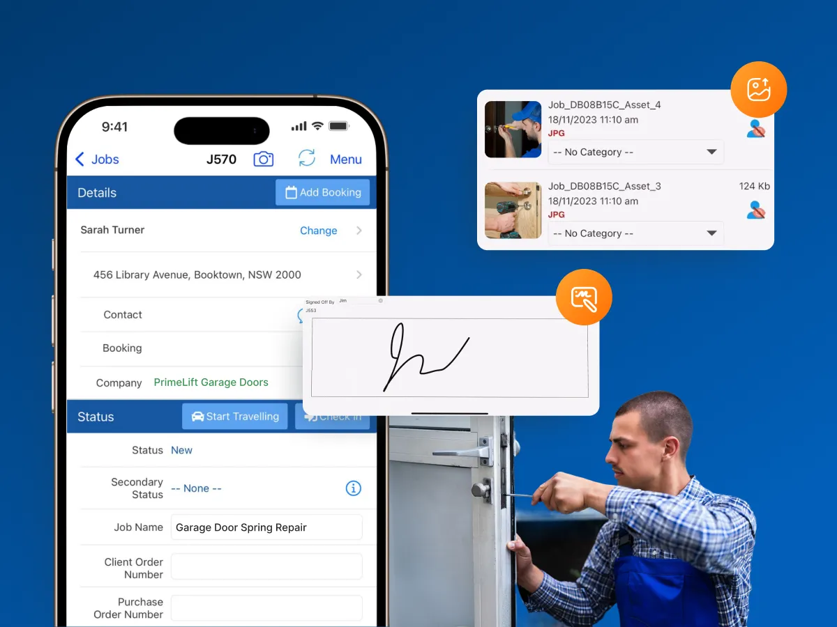 Capture images and sign-off on jobs in the field even without reception.
